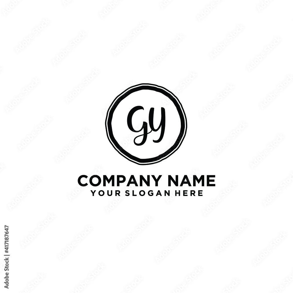 Letter GY Beautiful handwriting logo