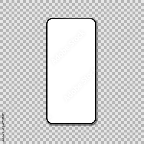 Realistic smartphone mockup. Cellphone display front view mock up. Vector illustration.