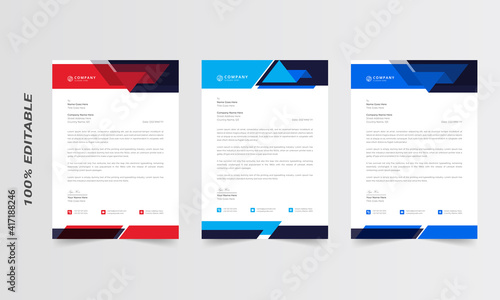 Letterhead template. Business letterhead design template