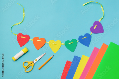 Fotografie Craft Heart from paper or eva