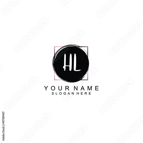 Letter HL Beautiful handwriting logo