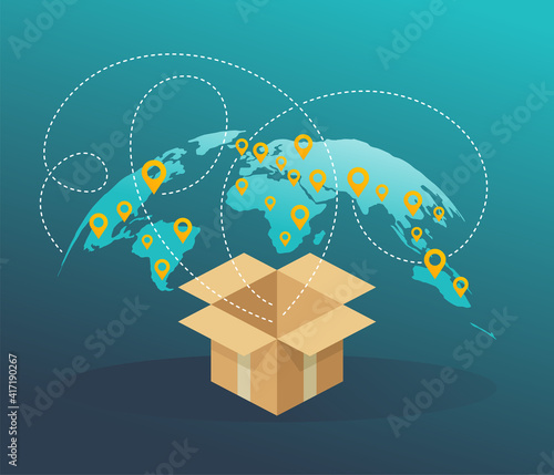 World international delivery concept of shipping
