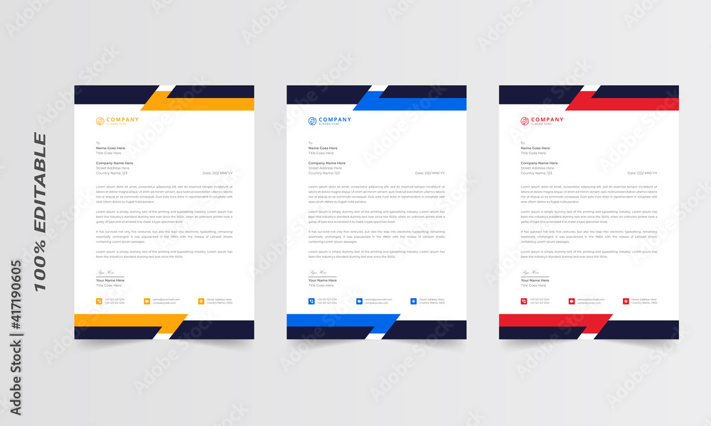 Obraz premium Letterhead template. Business letterhead design template