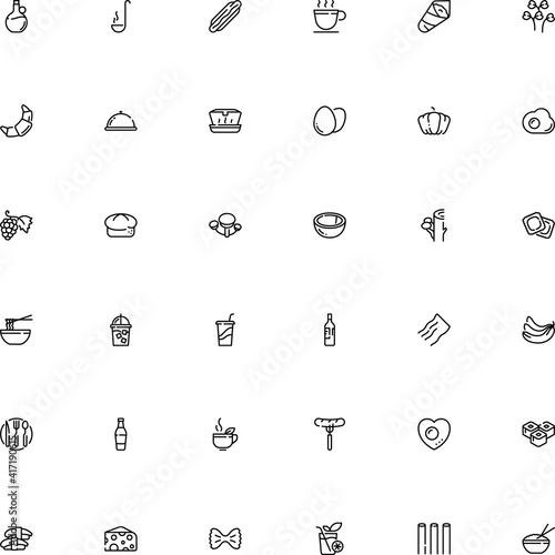 icon vector icon set such as: piece, americano, silver, extra, away, color, branch, polystyrene, easter, hotel, weird, roasted, doodle, grilled, beer, ravioli, spring, ladle, boiled, one, ice, loaf