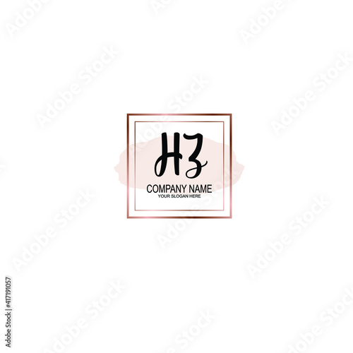 Letter HZ Beautiful handwriting logo