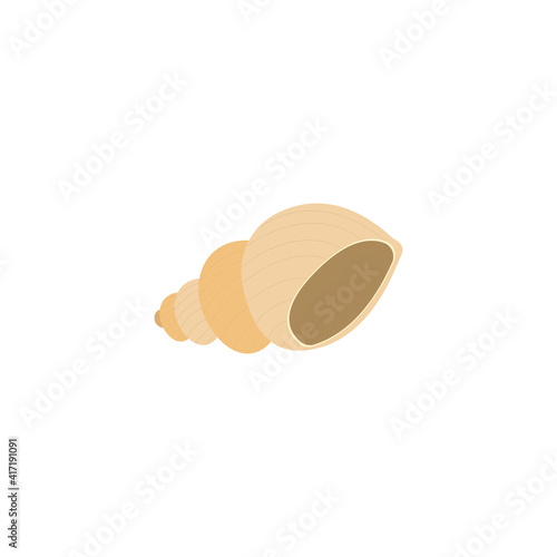 Light orange shell. Vector illustration.