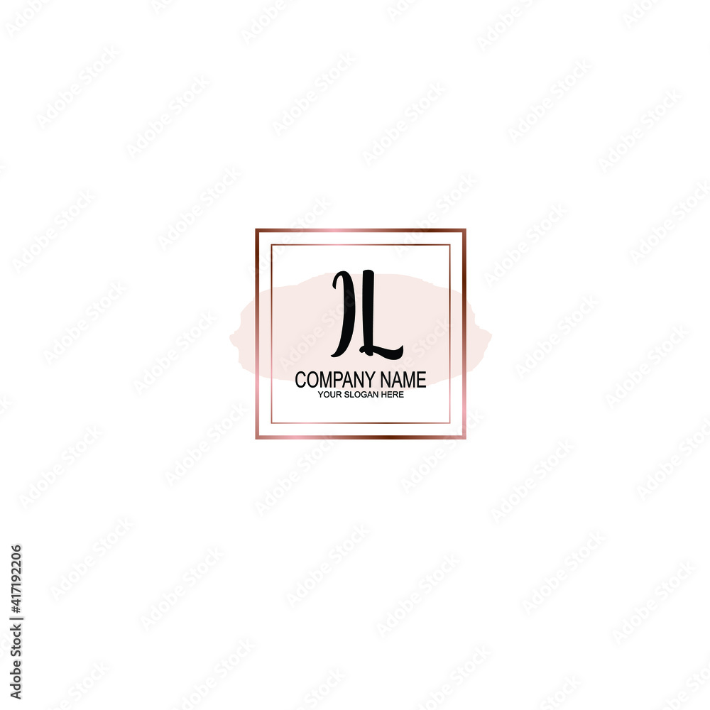 Letter IL Beautiful handwriting logo Letter IL Beautiful handwriting logo