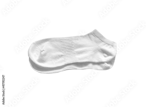 Pair of white socks isolated on white background