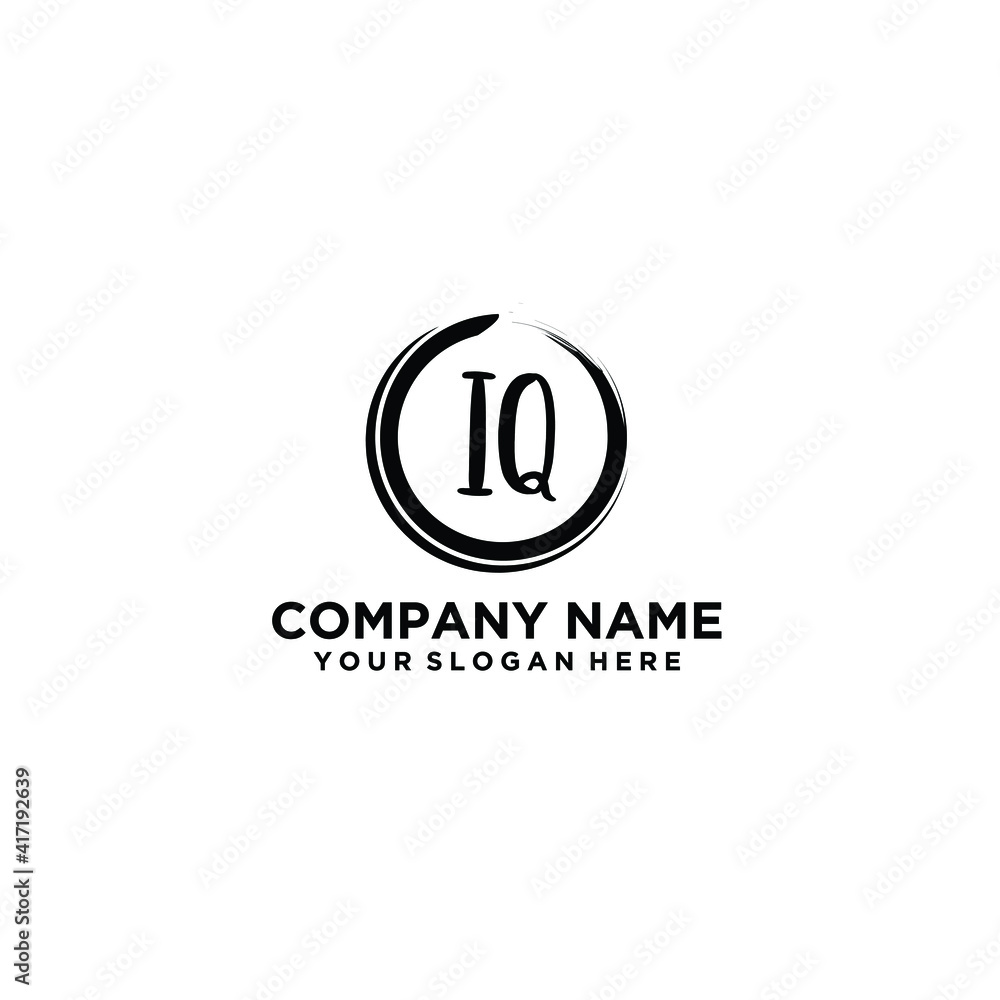 Letter IQ Beautiful handwriting logo Letter IQ Beautiful handwriting logo