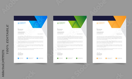 Letterhead template. Business letterhead design template