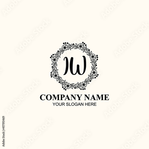 Fototapeta Naklejka Na Ścianę i Meble -  Letter IW Beautiful handwriting logo