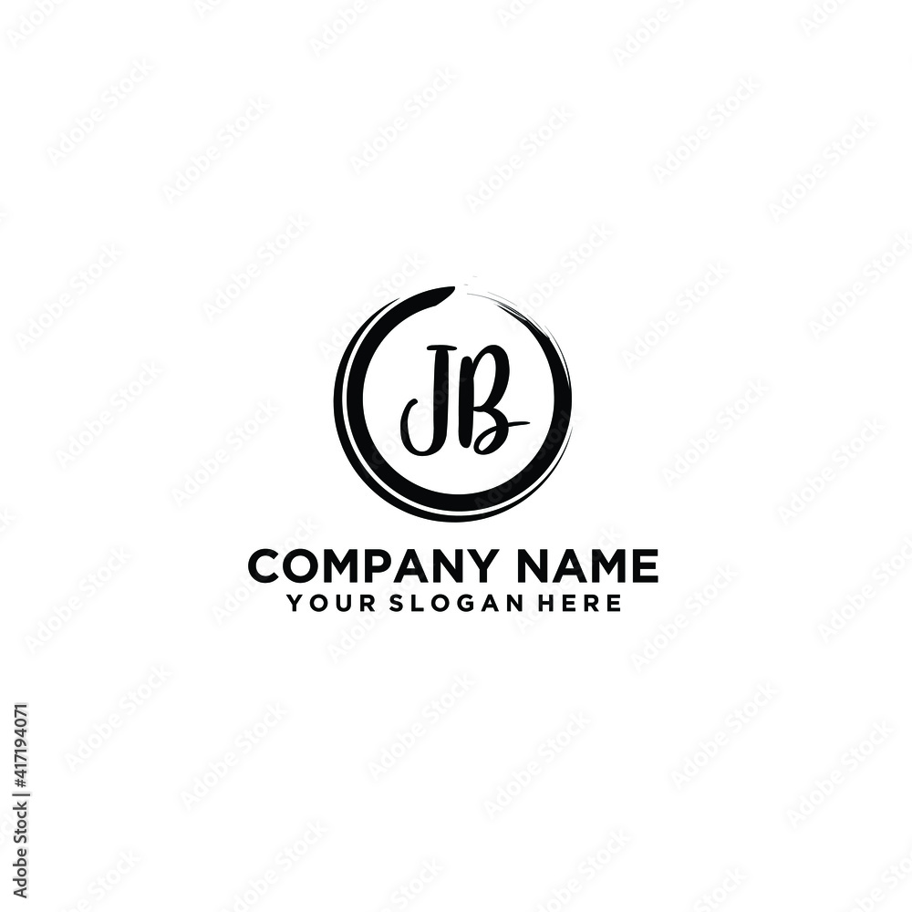 Letter JB Beautiful handwriting logo Letter JB Beautiful handwriting logo