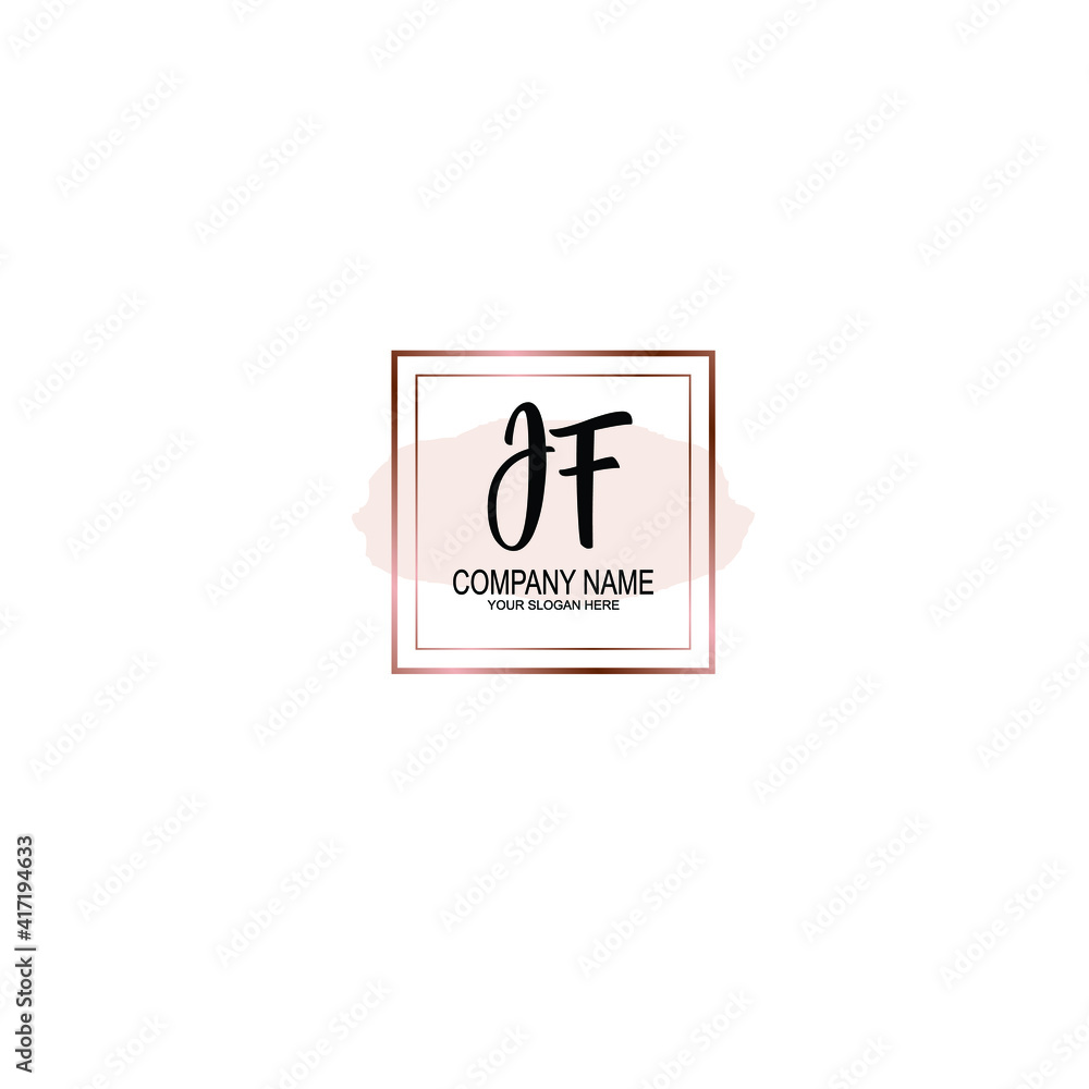 Letter JF Beautiful handwriting logo Letter JF Beautiful handwriting logo