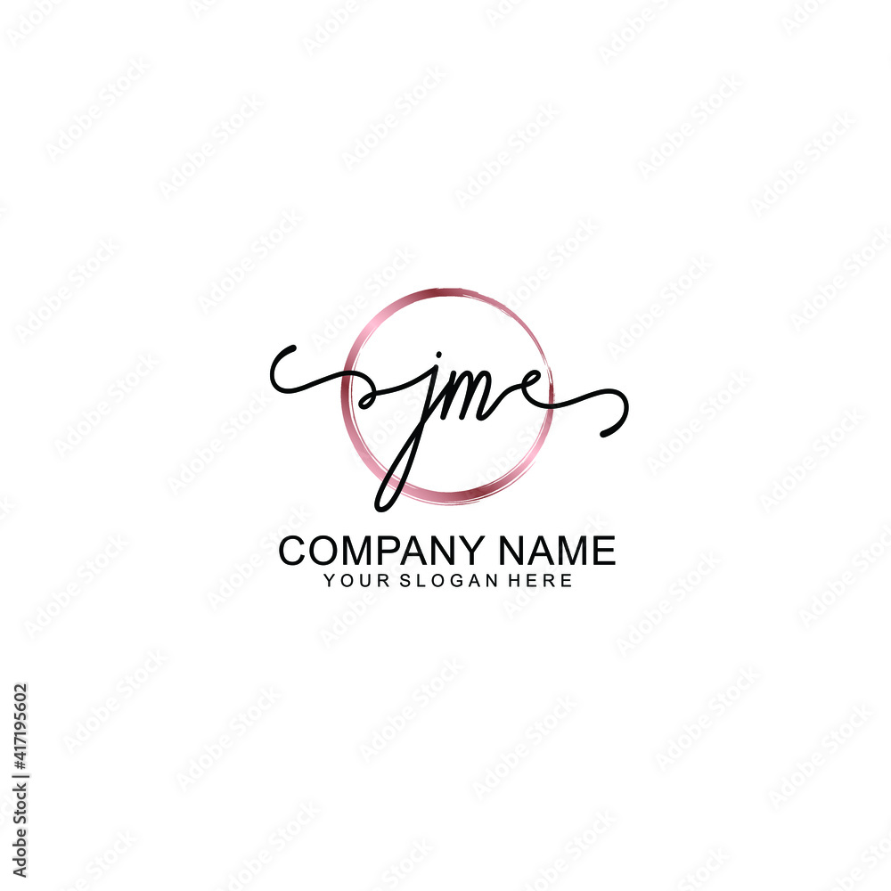 Letter JM Beautiful handwriting logo Letter JM Beautiful handwriting logo