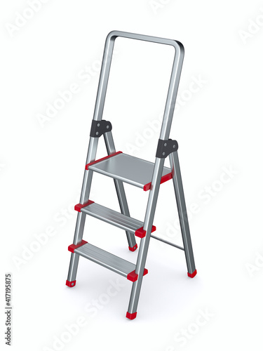 stepladder on white backgro...