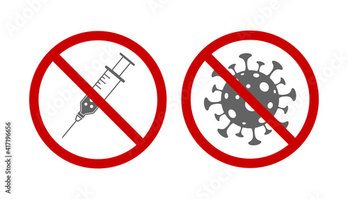 syringe stop drug warning sign