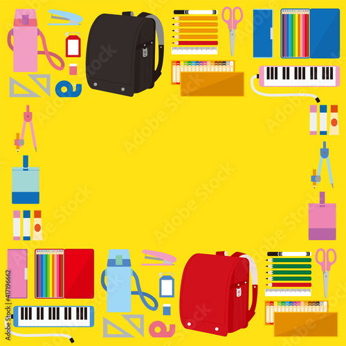 入学準備品イラスト-正方形文字なし