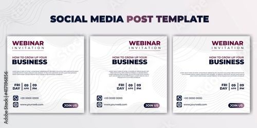 Social media post template vector illustration. set of social media template with white background design.