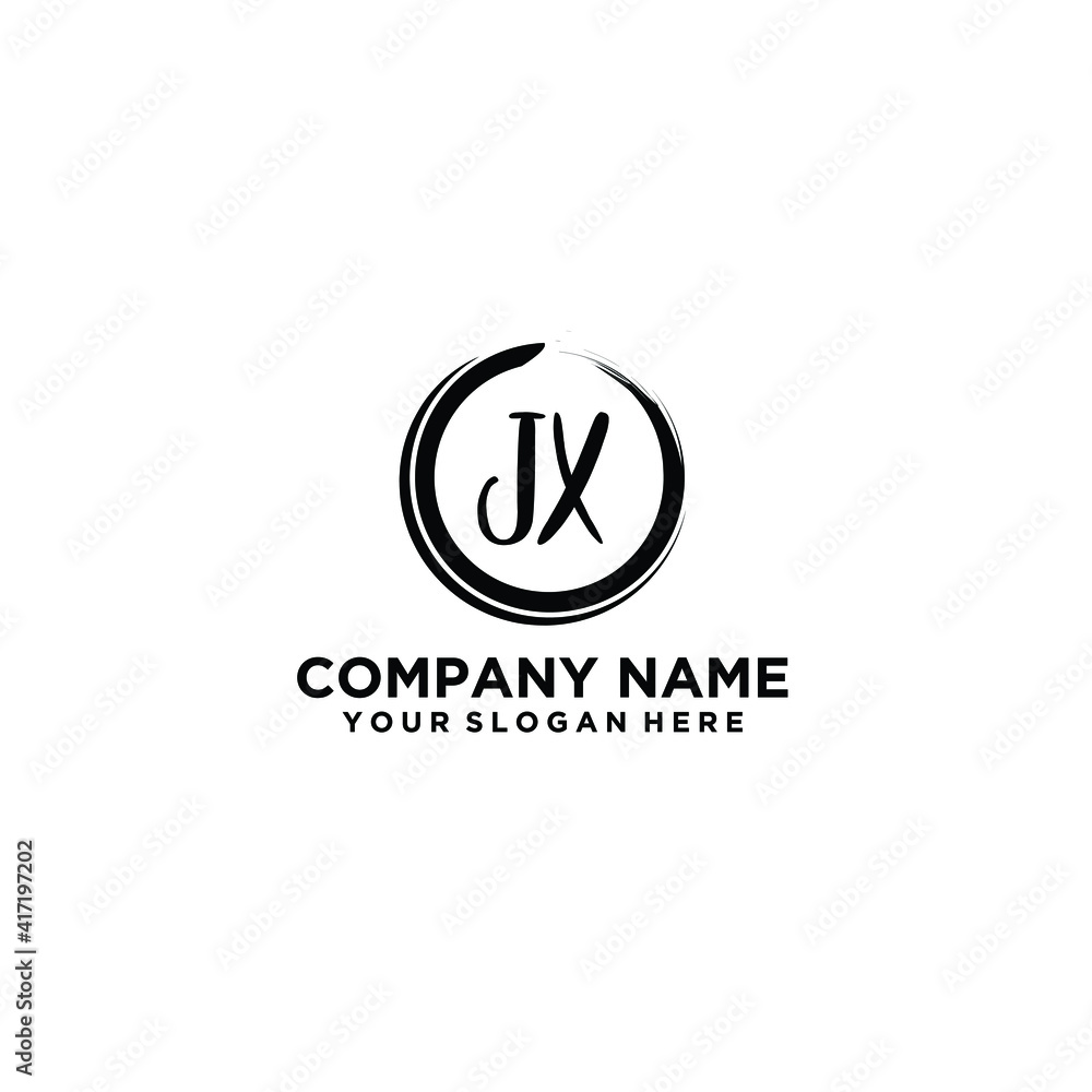 Letter JX Beautiful handwriting logo Letter JX Beautiful handwriting logo
