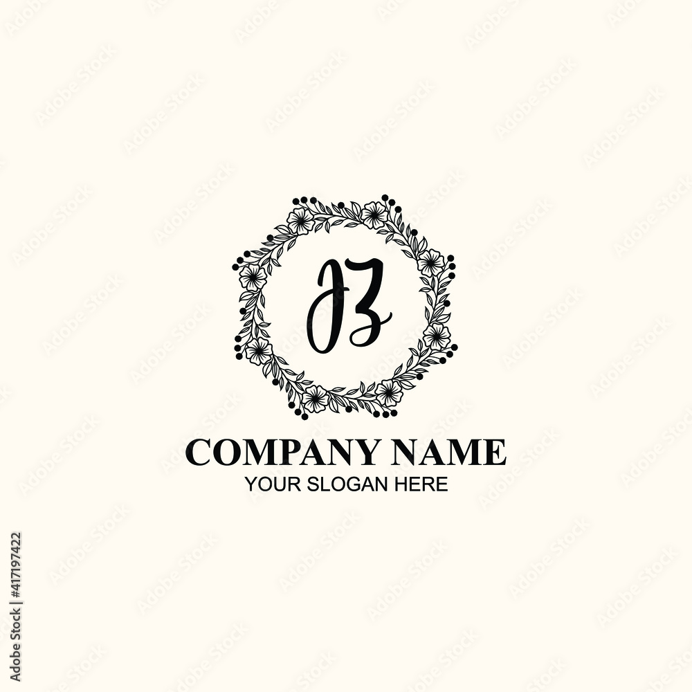 Letter JZ Beautiful handwriting logo Letter JZ Beautiful handwriting logo