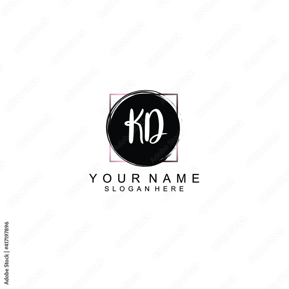Letter KD Beautiful handwriting logo Letter KD Beautiful handwriting logo