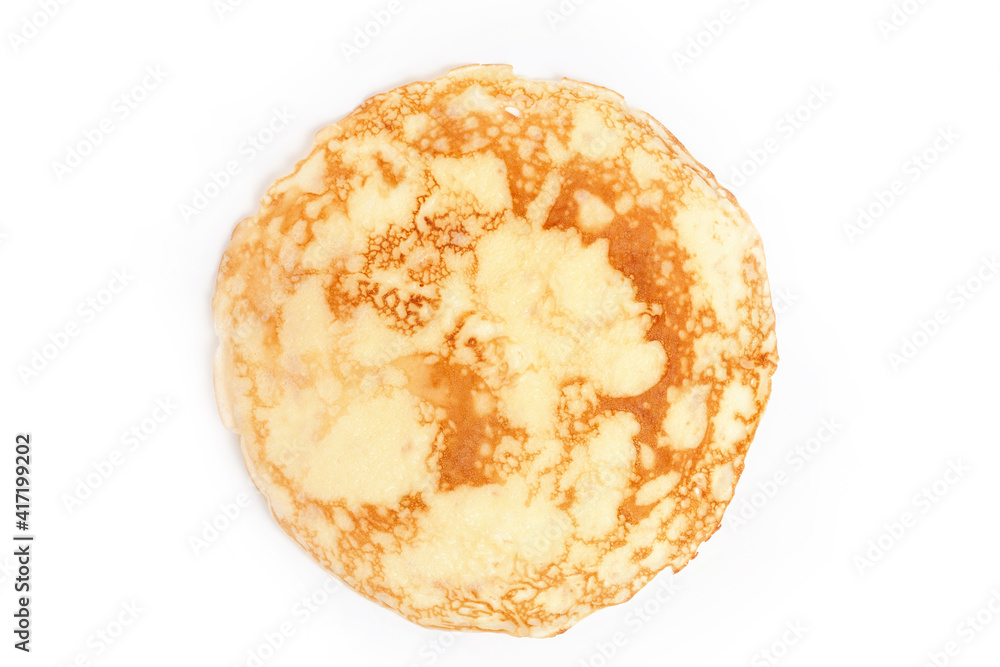 Thin pancake isolated on white background Thin pancake isolated on white background