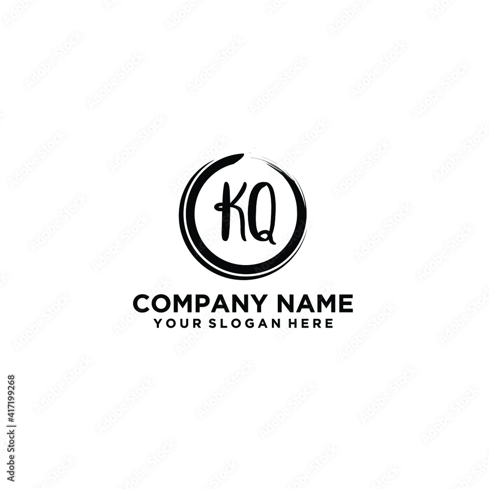 Letter KQ Beautiful handwriting logo