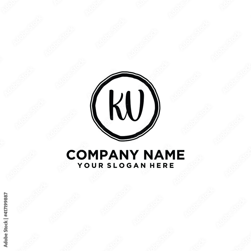 Letter KV Beautiful handwriting logo Letter KV Beautiful handwriting logo
