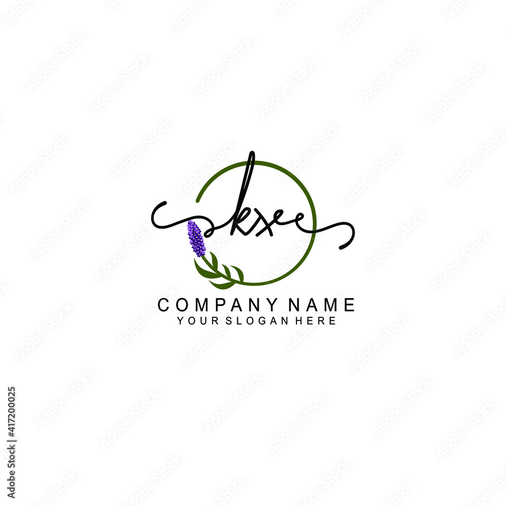 Letter KX Beautiful handwriting logo