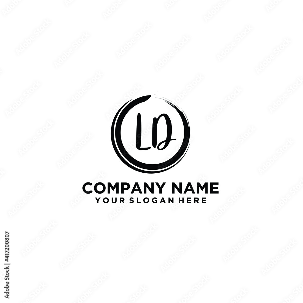 Letter LD Beautiful handwriting logo