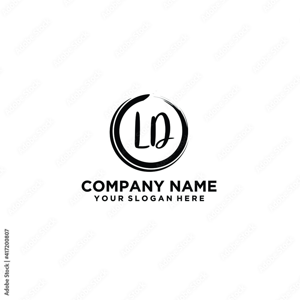 Letter LD Beautiful handwriting logo Letter LD Beautiful handwriting logo