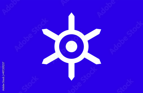 Tokyo city flag vector illustration.  Japan prefecture, Tokyo town symbol.