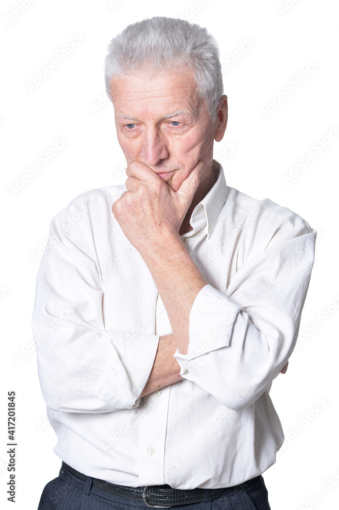 sad senior man in casual clothing posing sad senior man in casual clothing posing