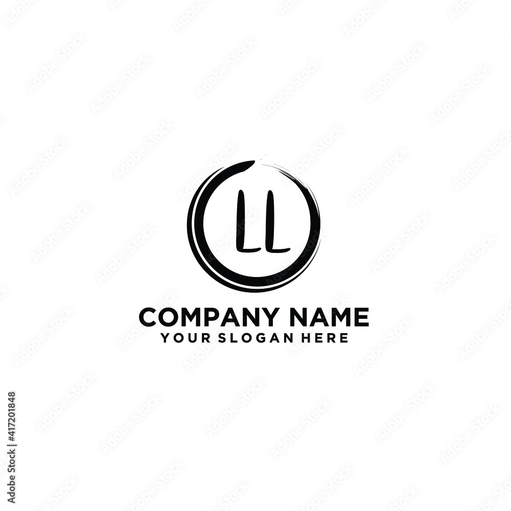 Letter LL Beautiful handwriting logo Letter LL Beautiful handwriting logo