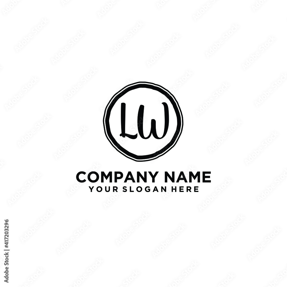 Letter LW Beautiful handwriting logo Letter LW Beautiful handwriting logo