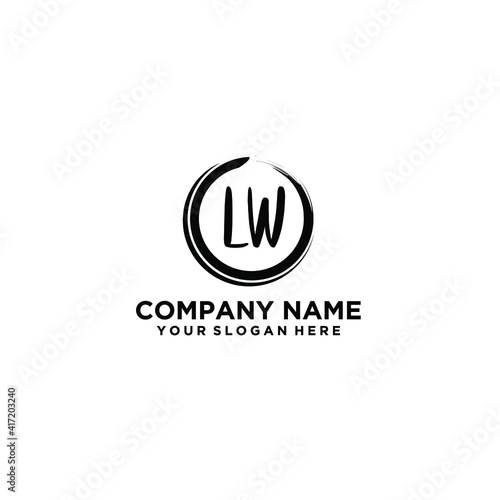 Letter LW Beautiful handwriting logo