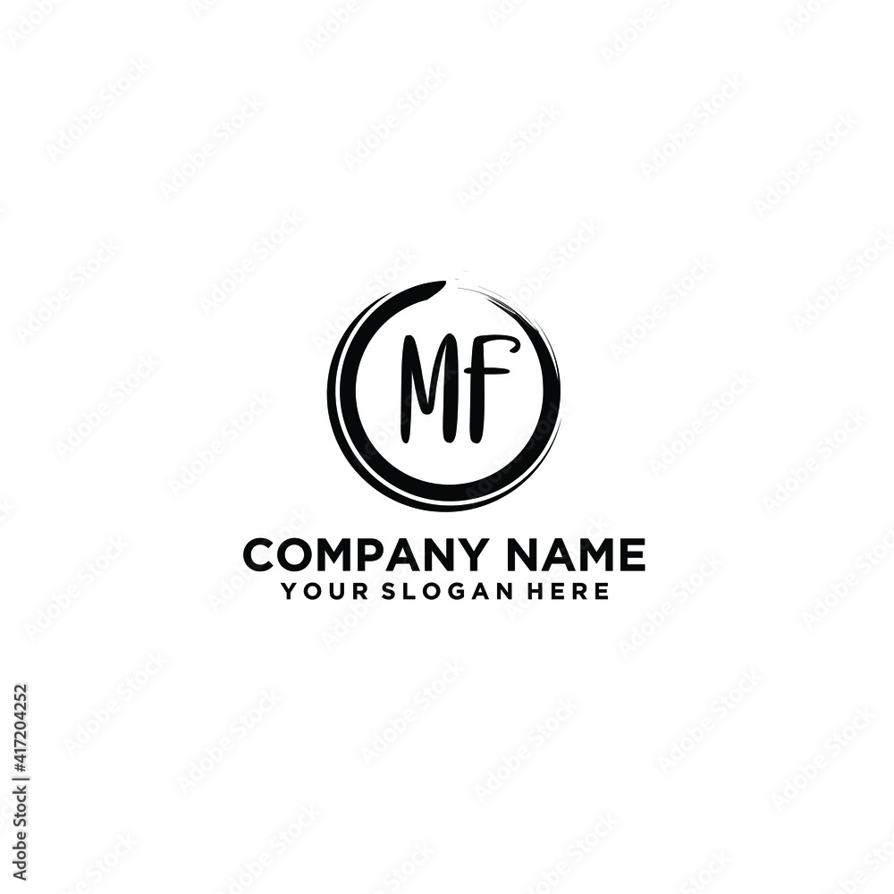 Letter MF Beautiful handwriting logo Letter MF Beautiful handwriting logo