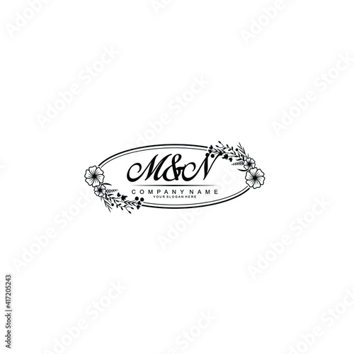 Letter MN Beautiful handwriting logo