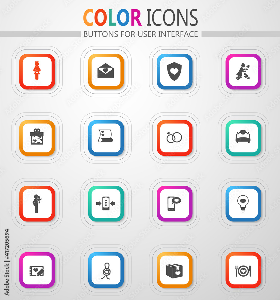 Valentine day icons set Valentine day icons set