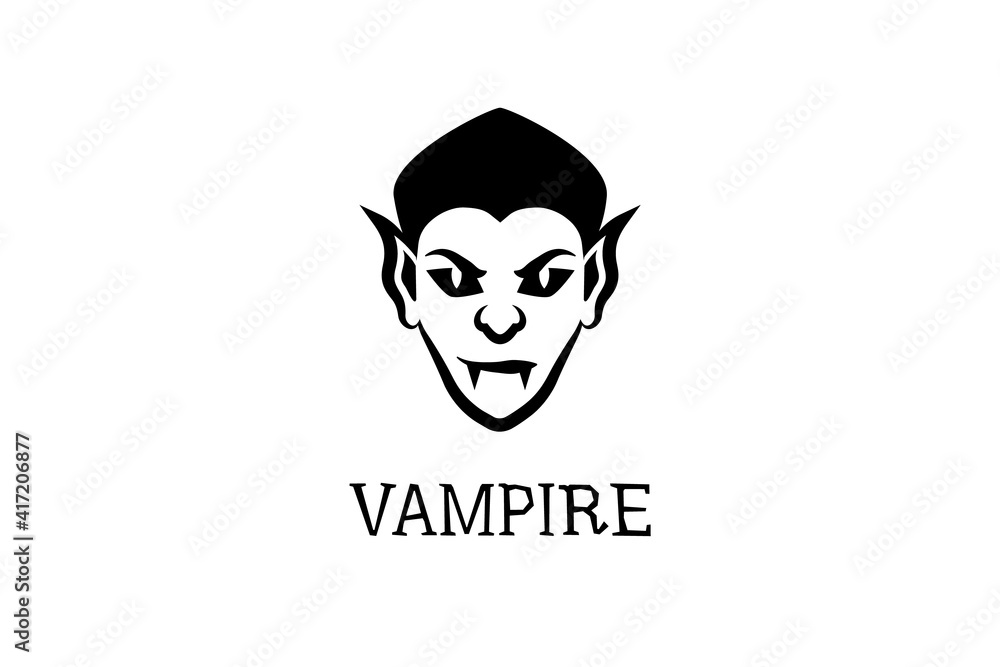Vampire logo vector black icon isolated on white background for web design Vampire logo vector black icon isolated on white background for web design