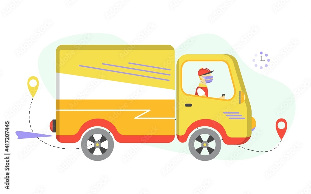 Delivery vector illustration with flat cartoon style. Delivery vector illustration with flat cartoon style.