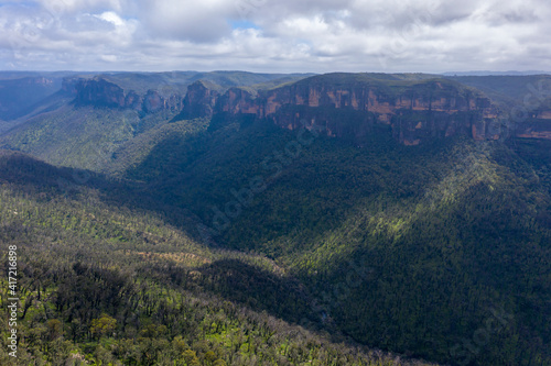 Aerial view of the Grose Valley in The Blue Mountains in Australia © Phillip