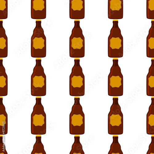 Illustration on theme seamless beer glass bottles with lid for brewery
