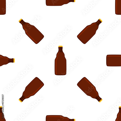 Illustration on theme seamless beer glass bottles with lid for brewery