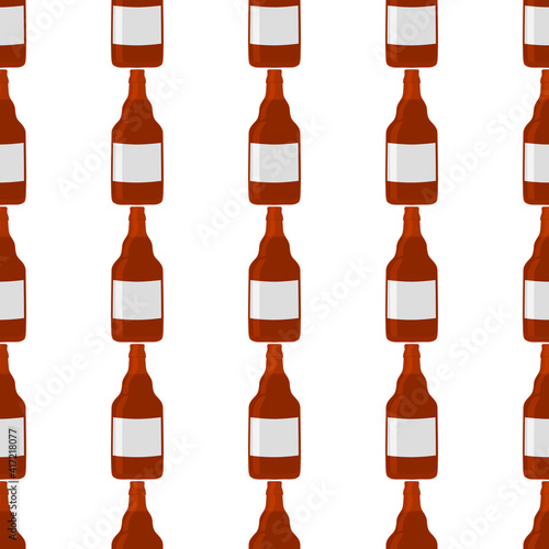 Illustration on theme seamless beer glass bottles with lid for brewery