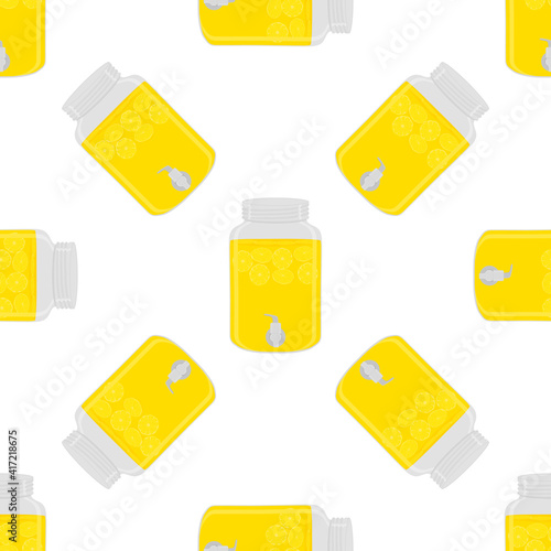 Illustration on theme big colored lemonade in lemon jug