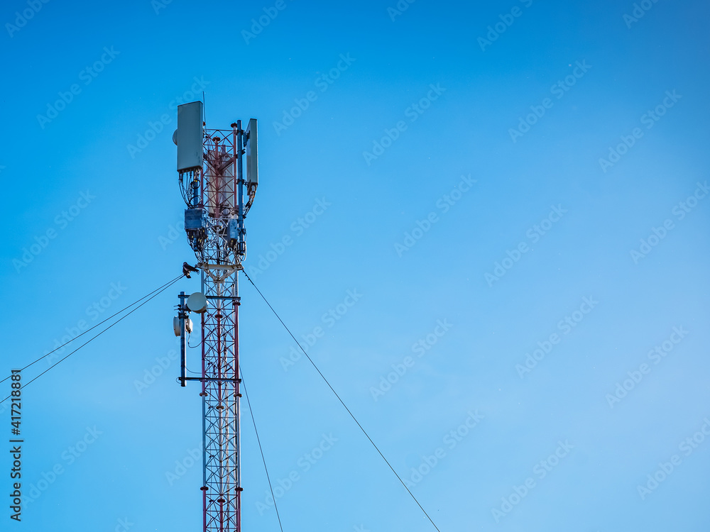 mobile tower on the background of the sky mobile tower on the background of the sky