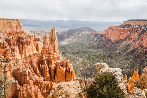 Detail shot of sandstone formations at Bryce Point in Bryce Canyon National Park, Utah