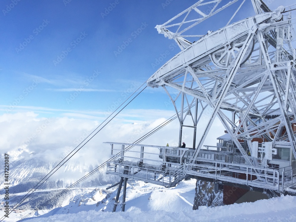 Somewhere above the sky
(ski lift in the mountains)