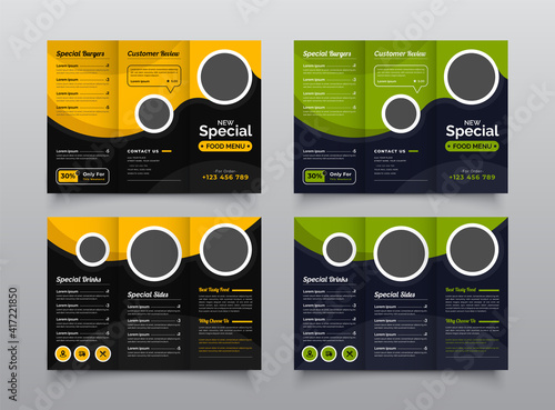 Food & restaurant trifold brochure template